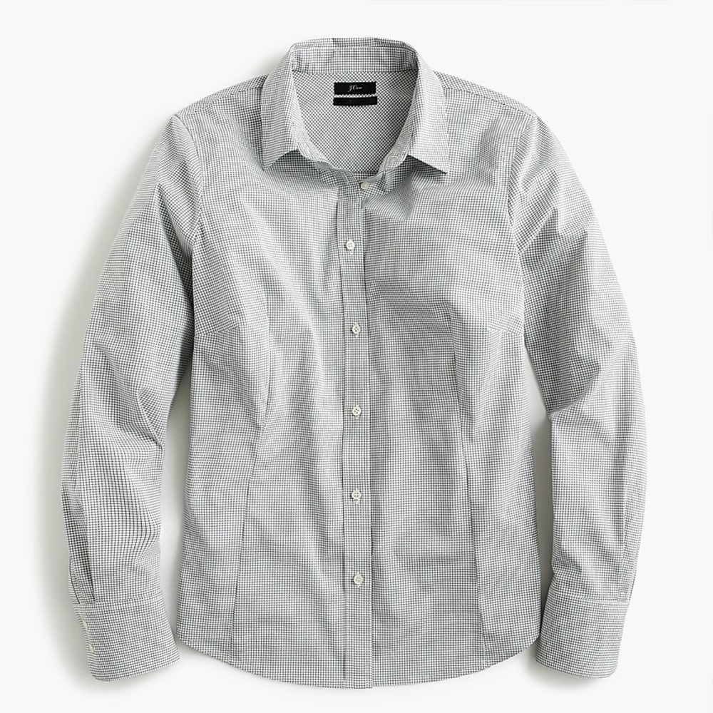 J Crew Curvy slim stretch shirt in mini windowpane